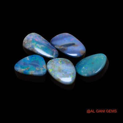 19.00 Cts Doublet Opal Loose Gemstone Mix Cabochon Lab-Created 5 Pcs Wholesale Lot 9X9X4 mm TO 6X13X4 mm D-174