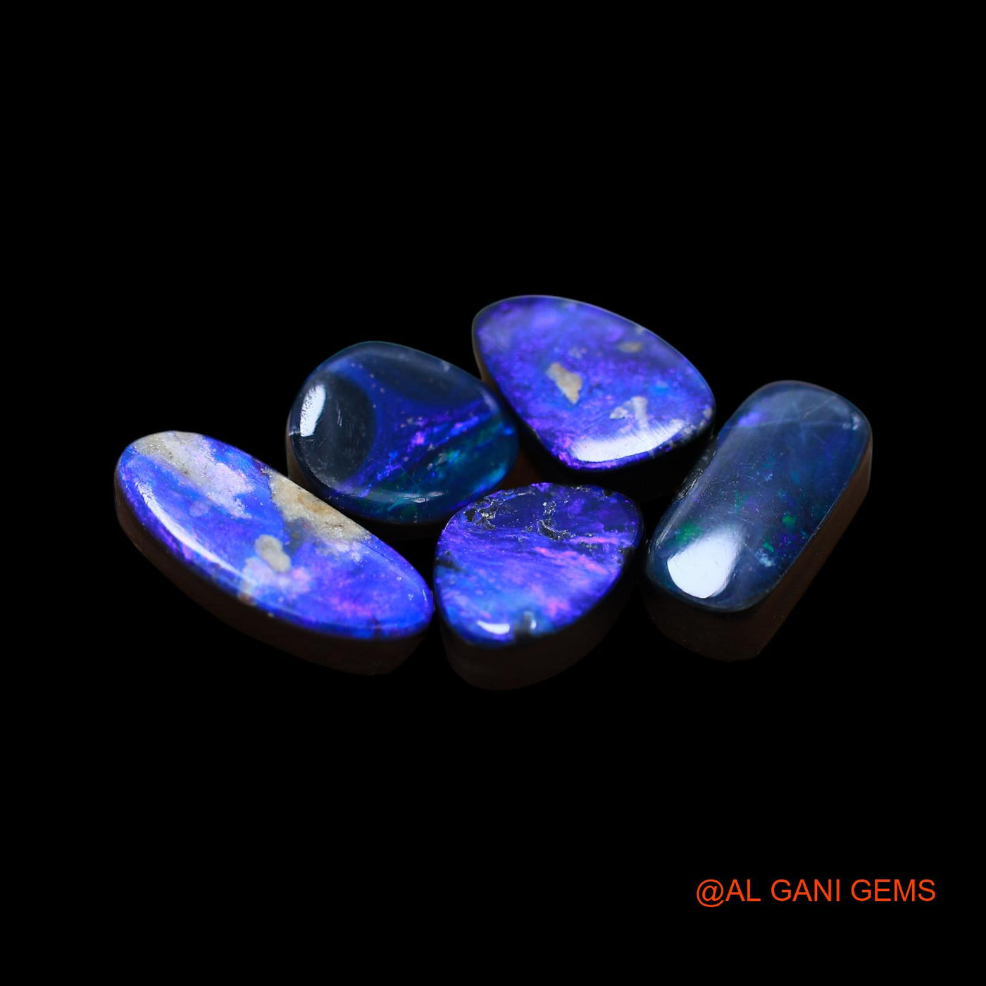 5 Pcs Wholesale Lot Lab-Created Doublet Opal Gemstone 17.00 Cts Loose Mix Cabochon 8X9X4 mm TO 6X15X3 mm D-175