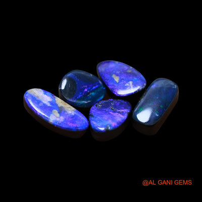 5 Pcs Wholesale Lot Lab-Created Doublet Opal Gemstone 17.00 Cts Loose Mix Cabochon 8X9X4 mm TO 6X15X3 mm D-175