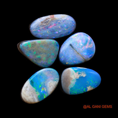 14.00 Cts Doublet Opal Loose Gemstone Mix Cabochon Lab-Created 5 Pcs Wholesale Lot 7X12X4 mm TO 6X11X3 mm D-177