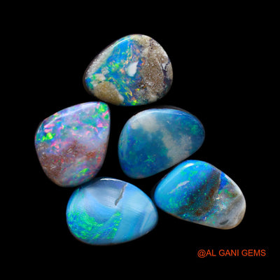 Lab-Created Doublet Opal Loose Gemstone Mix Cabochon 5 Pcs Wholesale Lot 16.00 Cts 8X10X4 mm TO 7X11X4 mm D-179