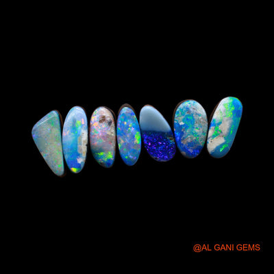 7 Pcs Wholesale Lot Lab-Created Doublet Opal Gemstone 17.00 Cts Loose Mix Cabochon 6X11X3 mm TO 6X12X4 mm D-180
