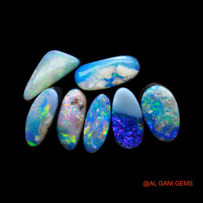7 Pcs Wholesale Lot Lab-Created Doublet Opal Gemstone 17.00 Cts Loose Mix Cabochon 6X11X3 mm TO 6X12X4 mm D-180