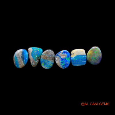 Lab-Created Doublet Opal Loose Gemstone Mix Cabochon 6 Pcs Wholesale Lot 14.00 Cts 6X9X4 mm TO 7X9X4 mm D-182