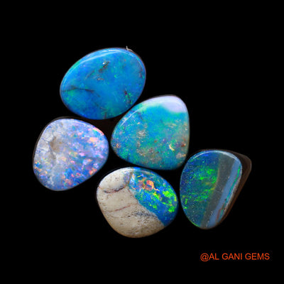 8 Pcs 14.00 Cts Lab-Created Doublet Opal Loose Gemstone Mix Cabochon Wholesale Lot 7X9X4 mm TO 7X9X4 mm D-183