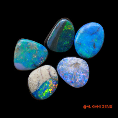 8 Pcs 14.00 Cts Lab-Created Doublet Opal Loose Gemstone Mix Cabochon Wholesale Lot 7X9X4 mm TO 7X9X4 mm D-183