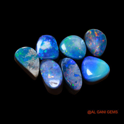 7 Pcs 13.00 Cts Lab-Created Doublet Opal Loose Gemstone Mix Cabochon Wholesale Lot 7X8X3 mm TO 8X10X4 mm D-184