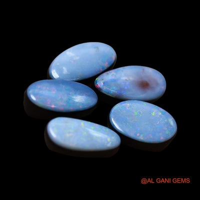 11.00 Cts Doublet Opal Loose Gemstone Mix Cabochon Lab-Created 5 Pcs Wholesale Lot 6X12X3 mm TO 7X10X3 mm D-185