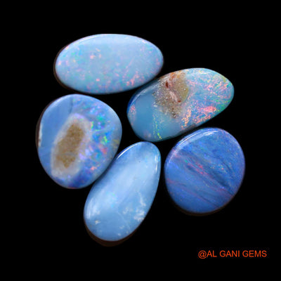 Lab-Created Doublet Opal Loose Gemstone Mix Cabochon 5 Pcs Wholesale Lot 10.00 Cts 7X8X3 mm TO 5X10X3 mm D-186