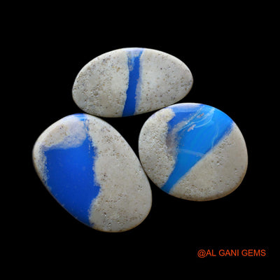3 Pcs 16.00 Cts Lab-Created Australian Doublet Opal Loose Gemstone Mix Cabochon 7X14X4 mm TO 10X15X4 mm D-188