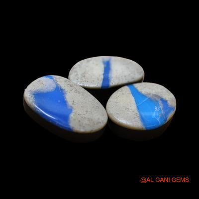3 Pcs 16.00 Cts Lab-Created Australian Doublet Opal Loose Gemstone Mix Cabochon 7X14X4 mm TO 10X15X4 mm D-188