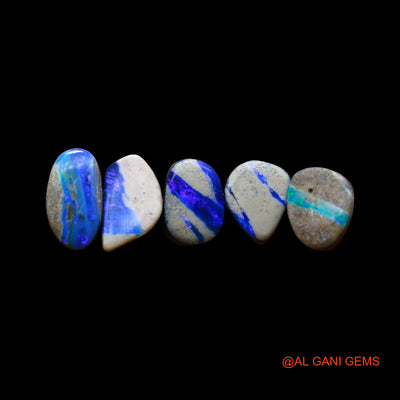 15.00 Cts Doublet Opal Loose Gemstone Mix Cabochon Lab-Created 5 Pcs Wholesale Lot 8X9X4 mm TO 7X10X3 mm D-189