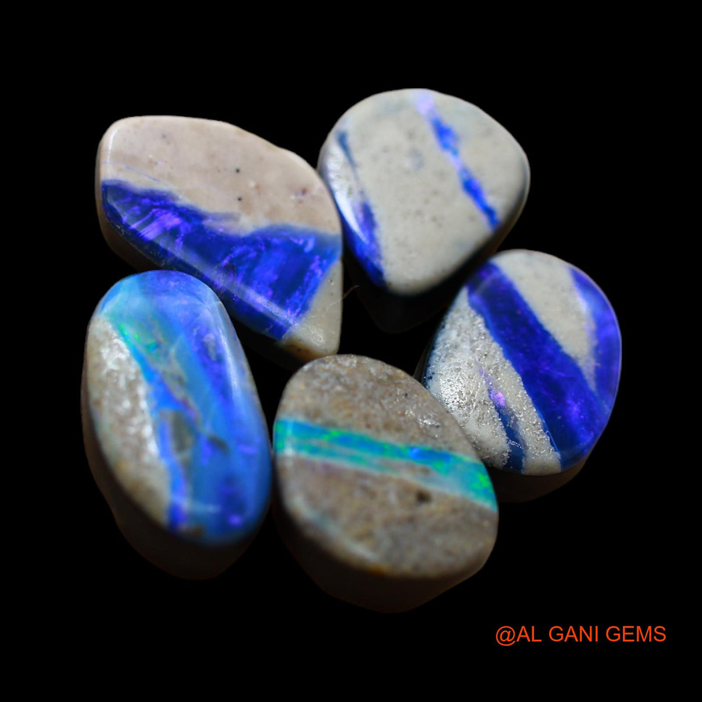 15.00 Cts Doublet Opal Loose Gemstone Mix Cabochon Lab-Created 5 Pcs Wholesale Lot 8X9X4 mm TO 7X10X3 mm D-189