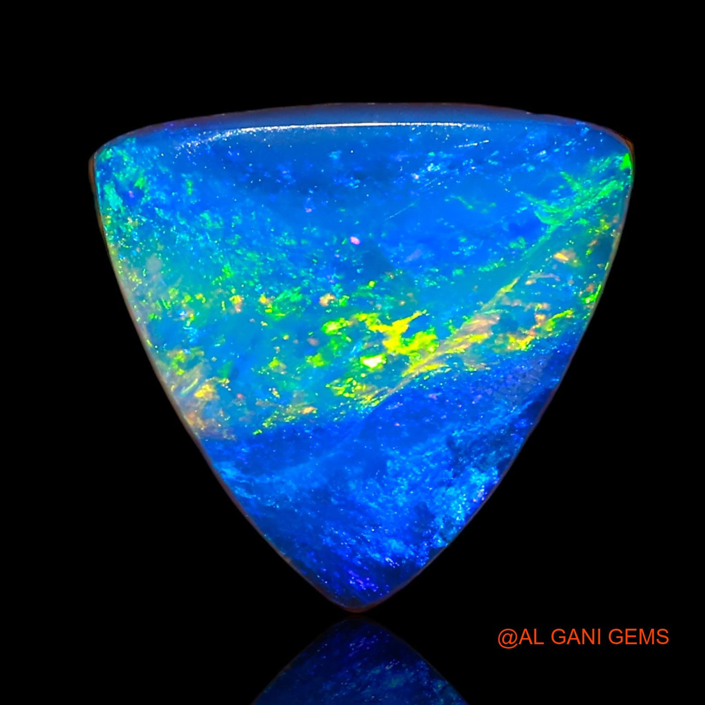 7.15 Cts Lab-Created Australian Doublet Opal Loose Gemstone Trillion Cabochon 13x13x4 mm D-18