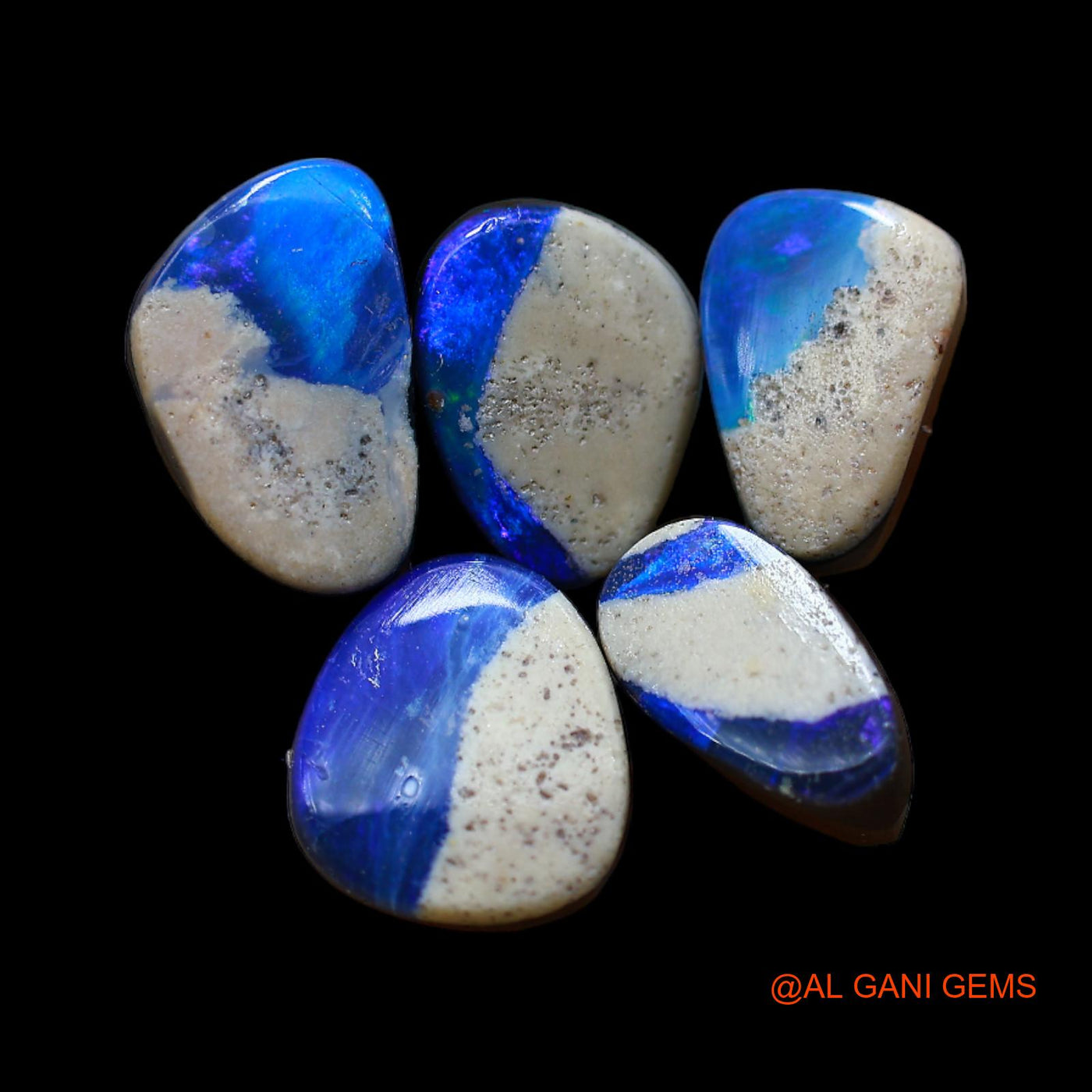5 Pcs 10.00 Cts Lab-Created Doublet Opal Loose Gemstone Mix Cabochon Wholesale Lot 5X9X3 mm TO 6X10X3 mm D-190