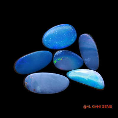 17.00 Cts Doublet Opal Loose Gemstone Mix Cabochon Lab-Created 6 Pcs Wholesale Lot 6X10X3 mm TO 7X15X4 mm D-191