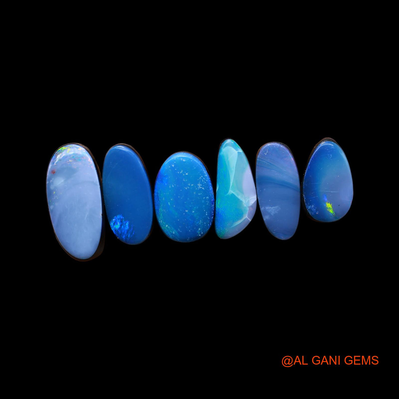 17.00 Cts Doublet Opal Loose Gemstone Mix Cabochon Lab-Created 6 Pcs Wholesale Lot 6X10X3 mm TO 7X15X4 mm D-191