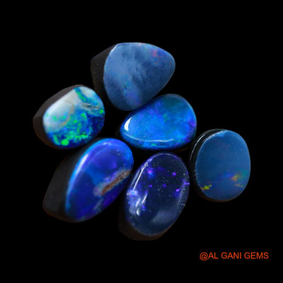 Lab-Created Doublet Opal Loose Gemstone Mix Cabochon From Australia 4 Pcs 7.00 Cts 5X6X3 mm TO 5X9X3 mm D-193