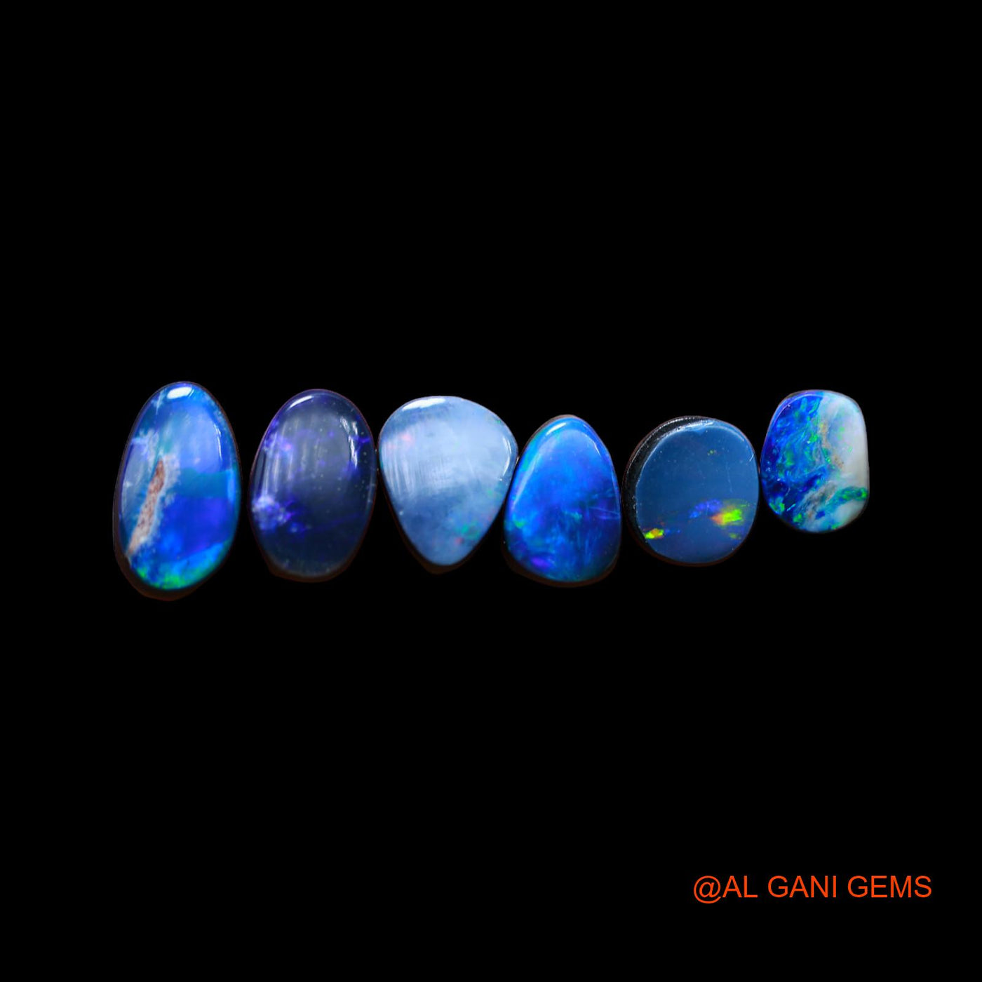 Lab-Created Doublet Opal Loose Gemstone Mix Cabochon From Australia 4 Pcs 7.00 Cts 5X6X3 mm TO 5X9X3 mm D-193