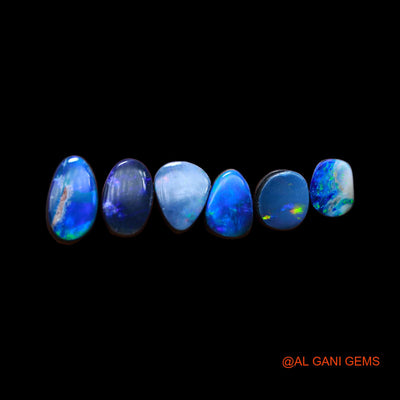 Lab-Created Doublet Opal Loose Gemstone Mix Cabochon From Australia 4 Pcs 7.00 Cts 5X6X3 mm TO 5X9X3 mm D-193