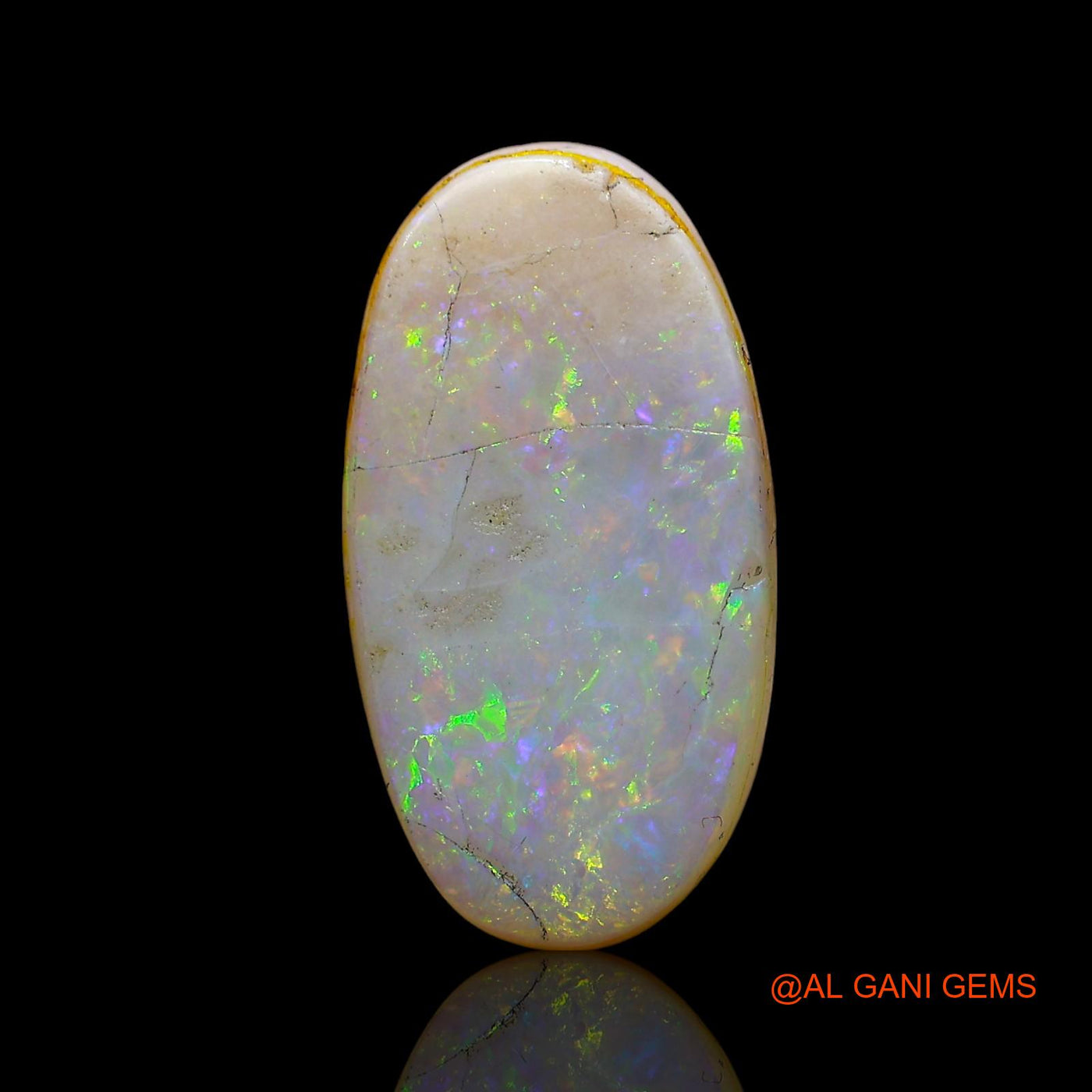 Natural Doublet Opal Gemstone 4.00 Cts Loose Oval Cabochon From Australia 16x8x3 mm D-202