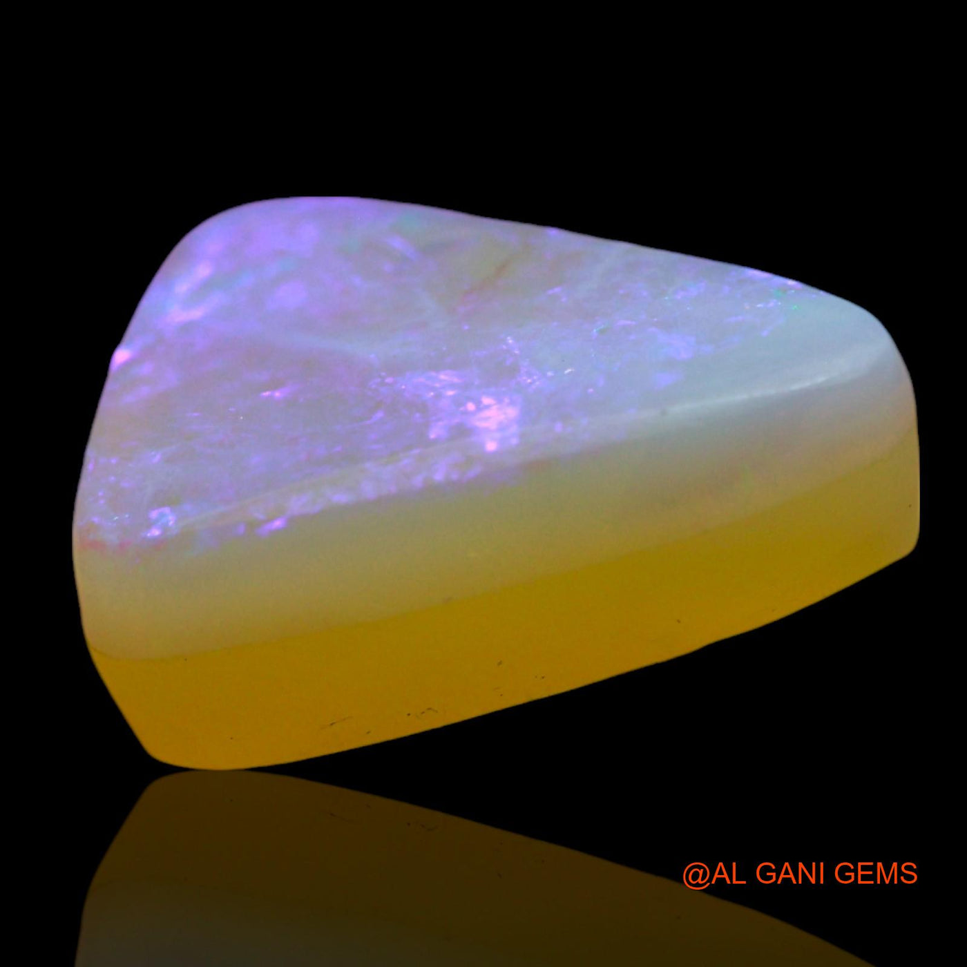 Natural Untreated Doublet Opal Loose Gemstone Trillion Cabochon From Australia 4.00 Cts 14x10x5 mm D-207