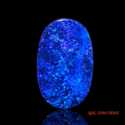 Lab-Created Doublet Opal Gemstone 8.50 Cts Loose Oval Cabochon From Australia 17x11x3 mm D-21