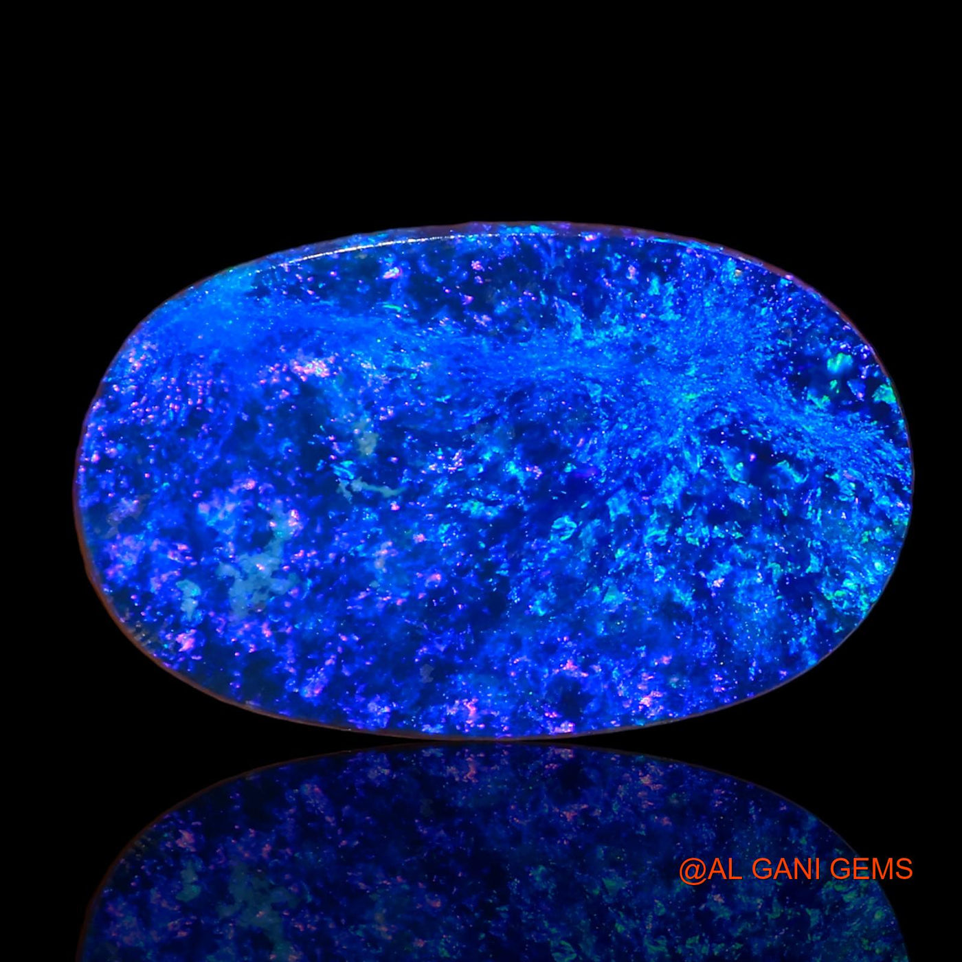 Lab-Created Doublet Opal Gemstone 8.50 Cts Loose Oval Cabochon From Australia 17x11x3 mm D-21