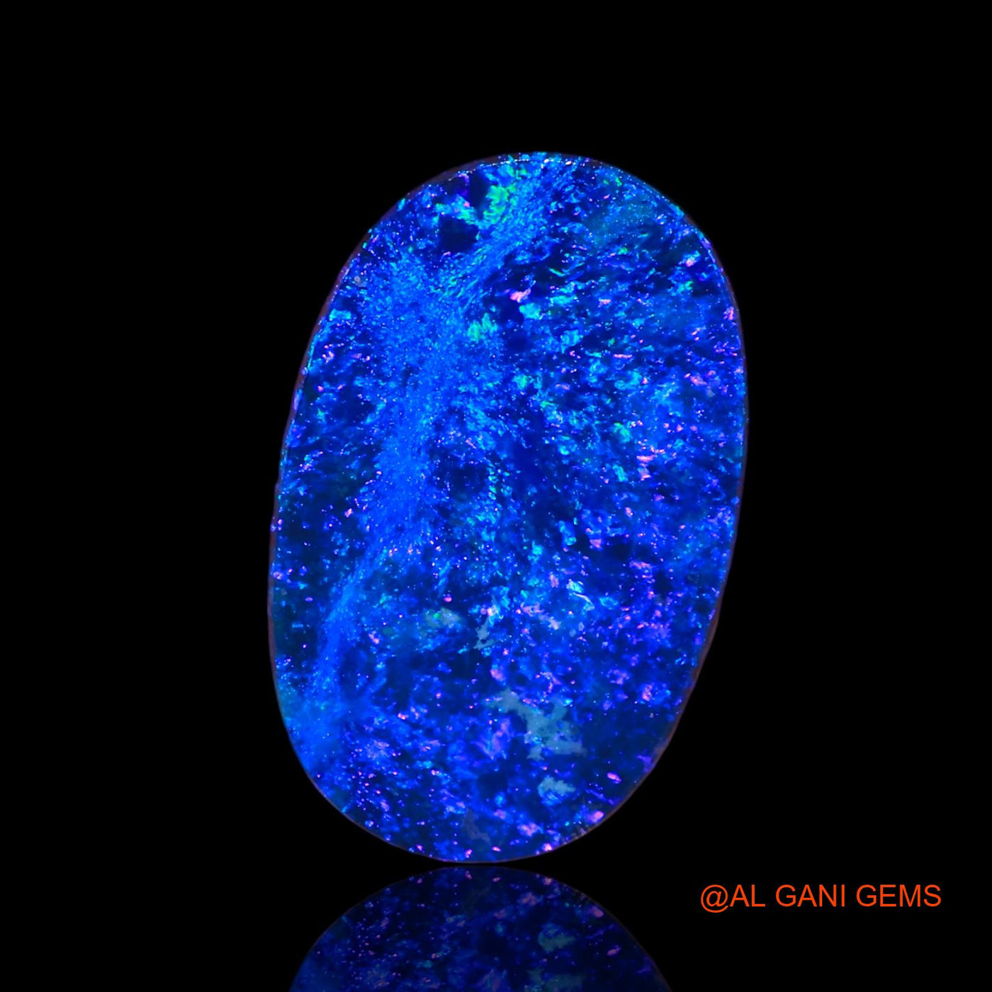 Lab-Created Doublet Opal Gemstone 8.50 Cts Loose Oval Cabochon From Australia 17x11x3 mm D-21