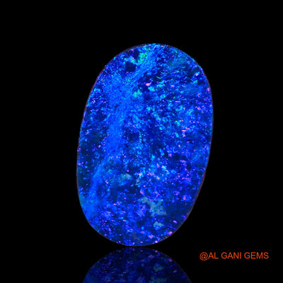 Lab-Created Doublet Opal Gemstone 8.50 Cts Loose Oval Cabochon From Australia 17x11x3 mm D-21