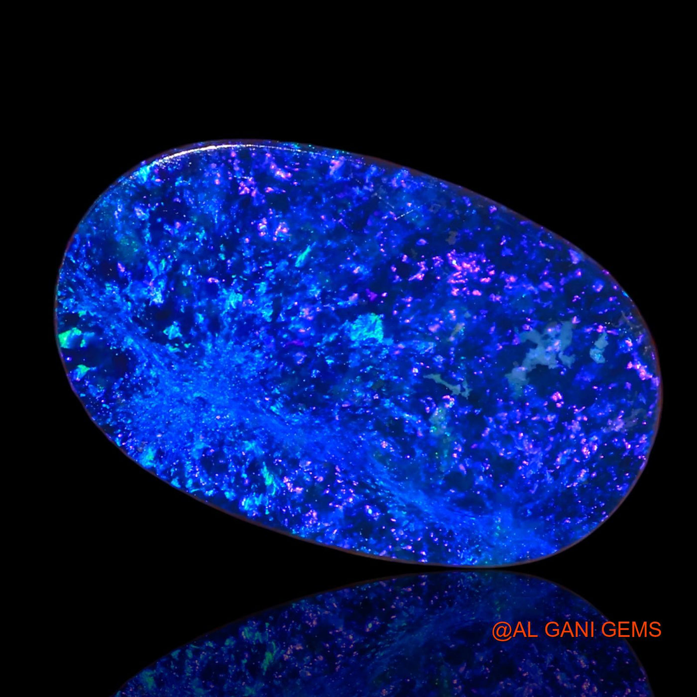 Lab-Created Doublet Opal Gemstone 8.50 Cts Loose Oval Cabochon From Australia 17x11x3 mm D-21