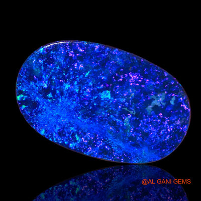 Lab-Created Doublet Opal Gemstone 8.50 Cts Loose Oval Cabochon From Australia 17x11x3 mm D-21