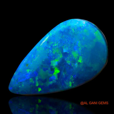 3.00 Cts Natural Australian Doublet Opal Loose Gemstone Pear Cabochon 13x7x4 mm D-226