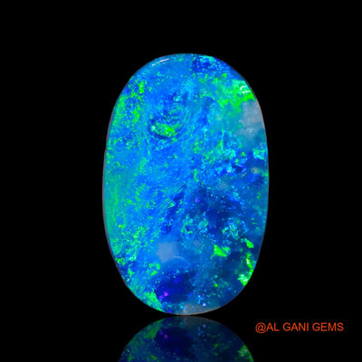 Lab-Created Untreated Doublet Opal Loose Gemstone Oval Cabochon From Australia 6.28 Cts 16x10x3 mm D-24