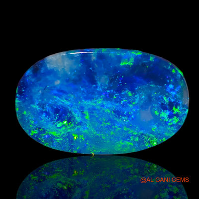 Lab-Created Untreated Doublet Opal Loose Gemstone Oval Cabochon From Australia 6.28 Cts 16x10x3 mm D-24