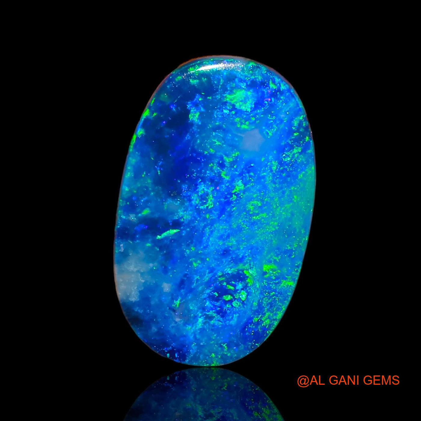 Lab-Created Untreated Doublet Opal Loose Gemstone Oval Cabochon From Australia 6.28 Cts 16x10x3 mm D-24