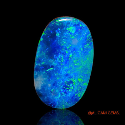 Lab-Created Untreated Doublet Opal Loose Gemstone Oval Cabochon From Australia 6.28 Cts 16x10x3 mm D-24