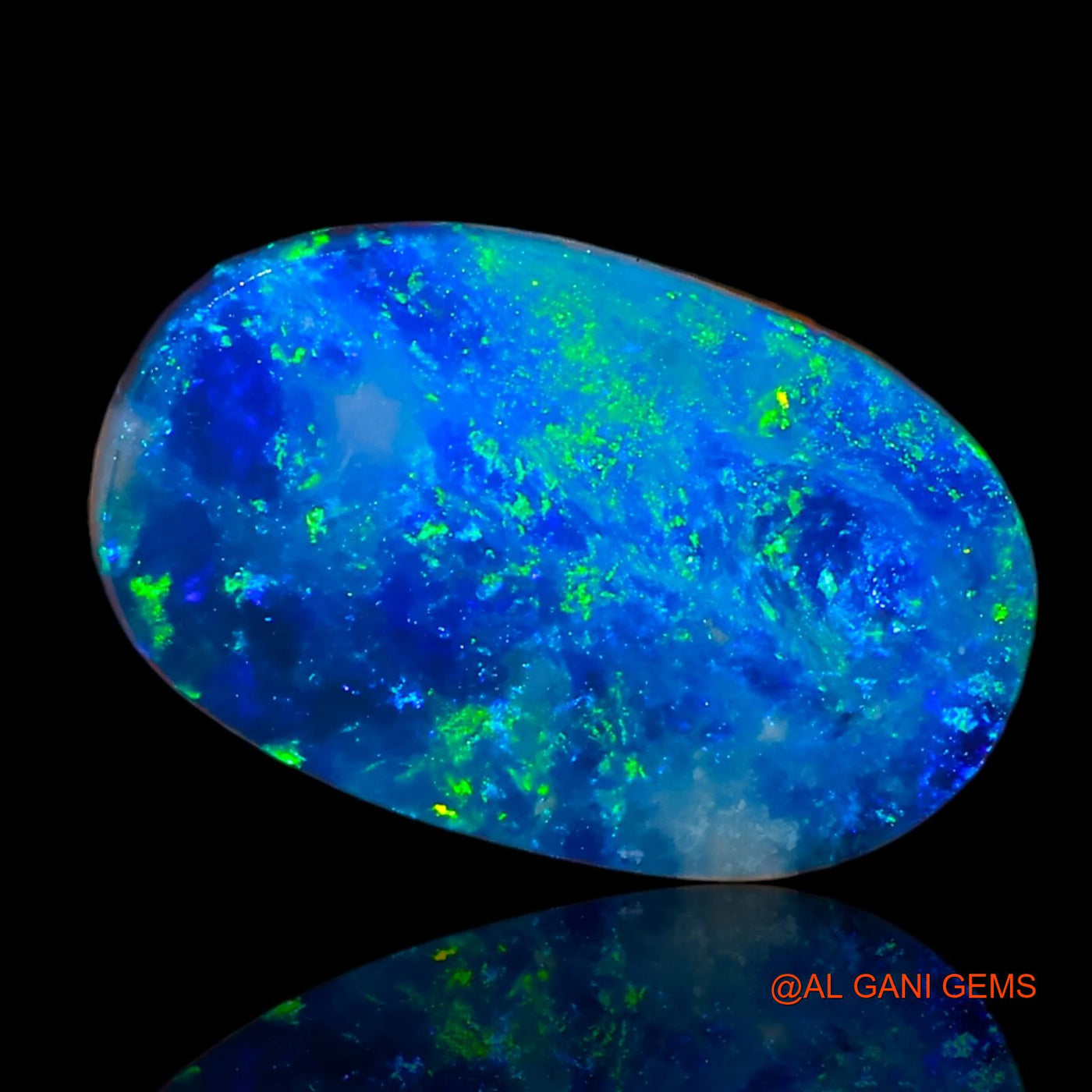 Lab-Created Untreated Doublet Opal Loose Gemstone Oval Cabochon From Australia 6.28 Cts 16x10x3 mm D-24