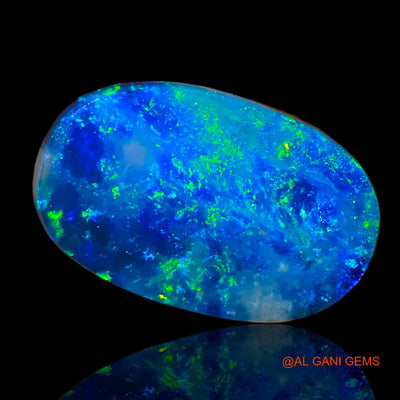 Lab-Created Untreated Doublet Opal Loose Gemstone Oval Cabochon From Australia 6.28 Cts 16x10x3 mm D-24