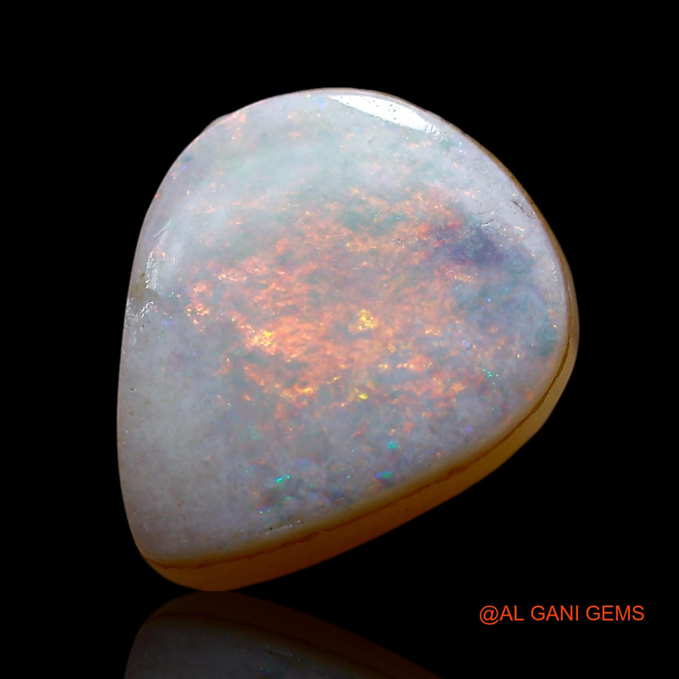 Natural Doublet Opal Gemstone 3.00 Cts Loose Pear Cabochon From Australia 10x9x5 mm D-251