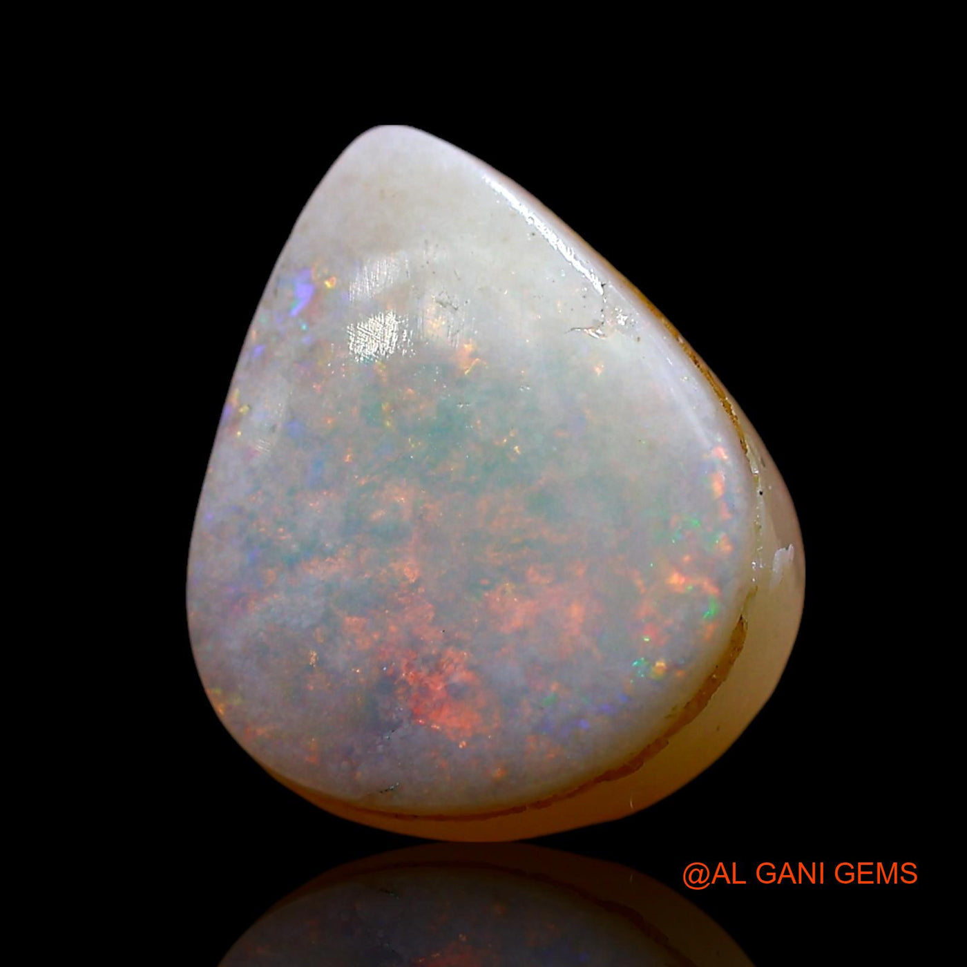 Natural Doublet Opal Gemstone 3.00 Cts Loose Pear Cabochon From Australia 10x9x5 mm D-251