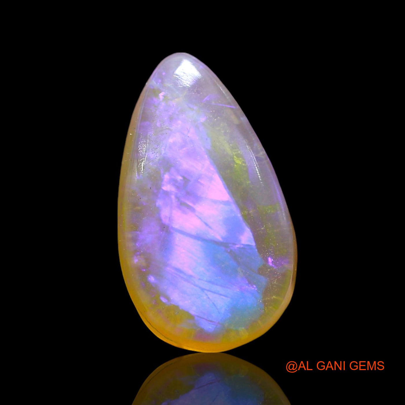 Natural Doublet Opal Gemstone 3.00 Cts Loose Pear Cabochon From Australia 12x7x5 mm D-254