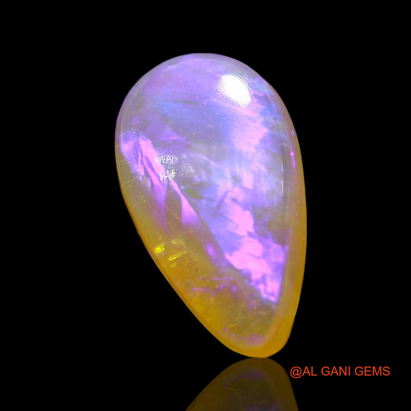 Natural Doublet Opal Gemstone 3.00 Cts Loose Pear Cabochon From Australia 12x7x5 mm D-254