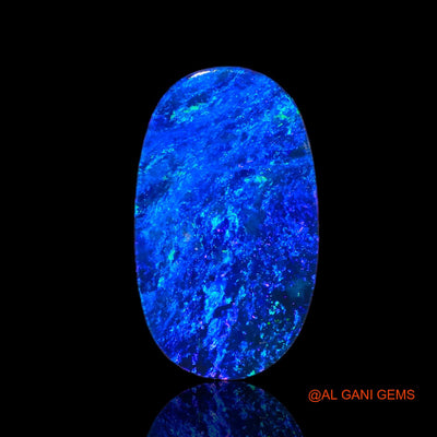 Lab-Created Doublet Opal Gemstone 8.55 Cts Loose Oval Cabochon From Australia 18x10x4 mm D-25