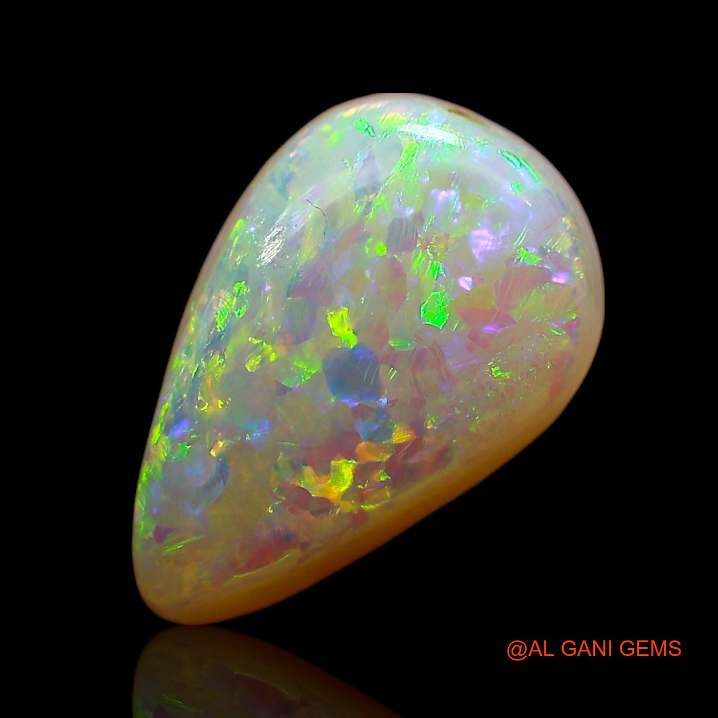 2.00 Cts Natural Australian Doublet Opal Loose Gemstone Pear Cabochon 10x7x5 mm D-261