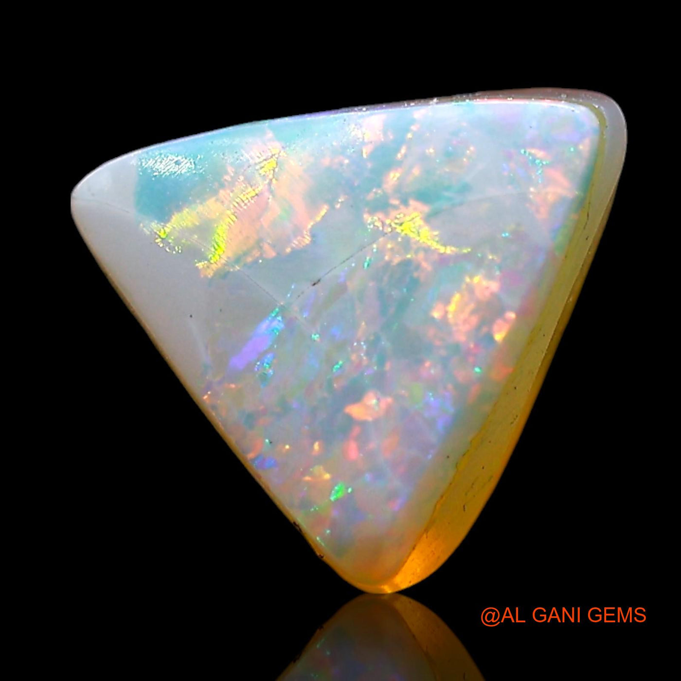 Natural Doublet Opal Gemstone 1.00 Cts Loose Trillion Cabochon From Australia 8x8x4 mm D-263