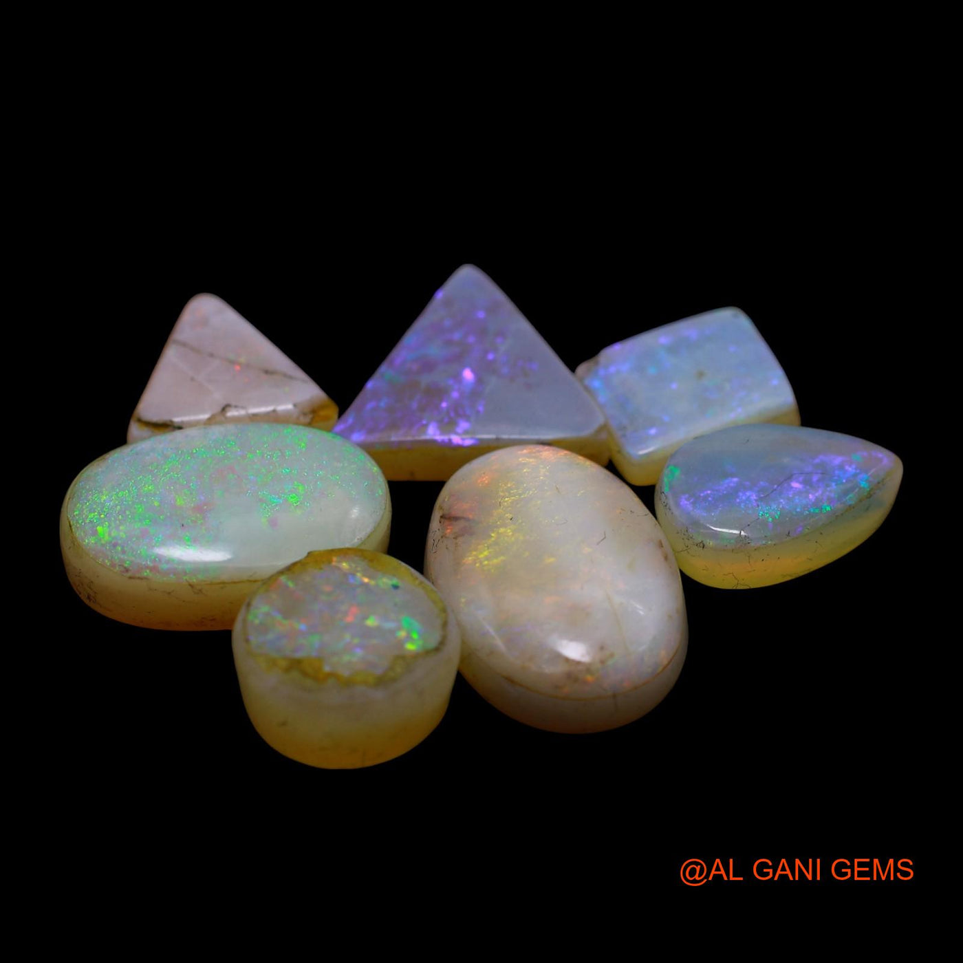 7 Pcs 39.00 Cts Natural Australian Doublet Opal Loose Gemstone Mix Cabochon Wholesale Lot 8X10X4 TO 13X18X6 MM D-264