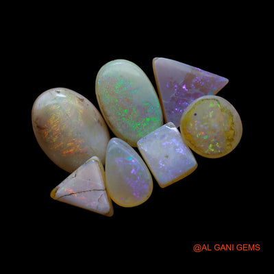 7 Pcs 39.00 Cts Natural Australian Doublet Opal Loose Gemstone Mix Cabochon Wholesale Lot 8X10X4 TO 13X18X6 MM D-264