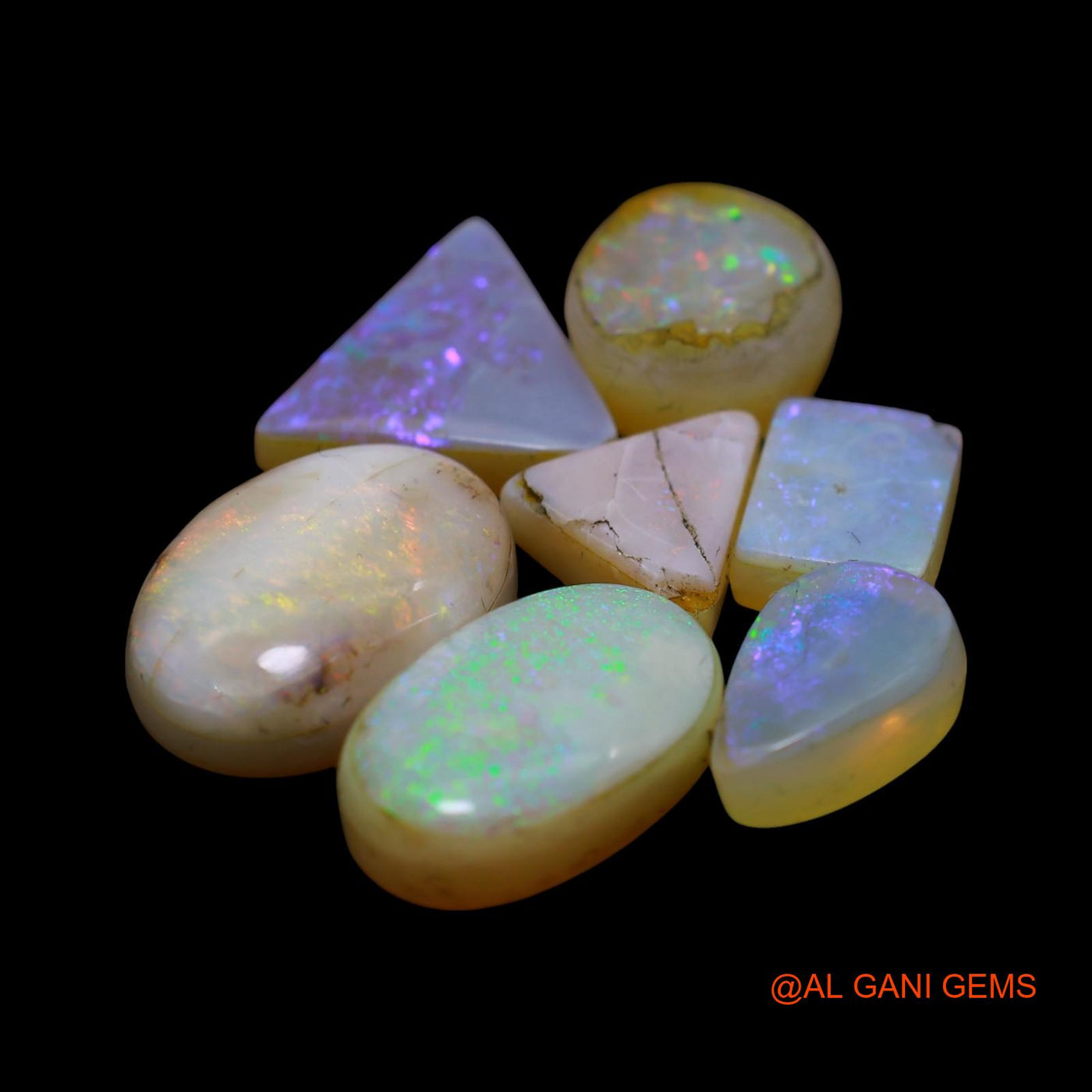 7 Pcs 39.00 Cts Natural Australian Doublet Opal Loose Gemstone Mix Cabochon Wholesale Lot 8X10X4 TO 13X18X6 MM D-264
