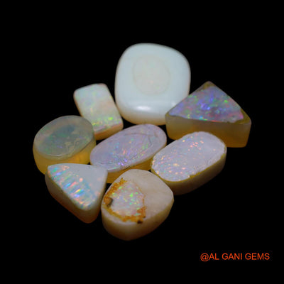 8 Pcs Wholesale Lot Natural Doublet Opal Gemstone 39.00 Cts Loose Mix Cabochon Australia 6X10X3 TO 13X18X5 MM D-265